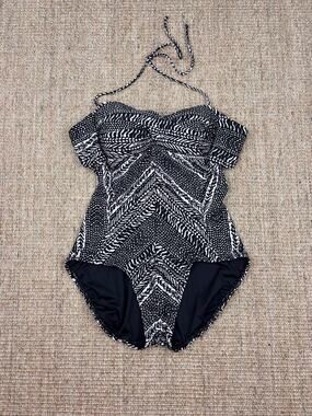 🌊 Robin Piccone Black/White Print One-Piece Swimsuit | Sz 6